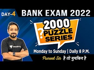 2000 Puzzle Series II DAY-4 || Reasoning || Bank Exam 2022 || PUNEET SHARMA||REASONING BY PUNEET SIR