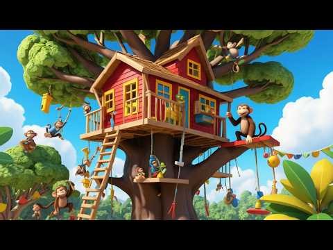 Monkey Builds a Treehouse 🐵🏡 | Fun Construction Song & Creative Play for Kids