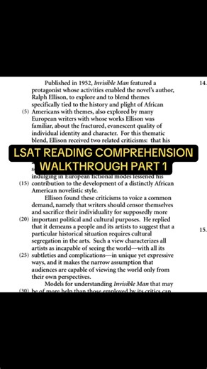 LSAT Reading Comprehension Walkthrough Part 1