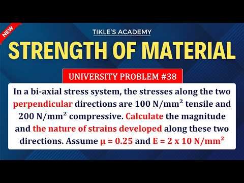 STRENGTH OF MATERIALS | UNIVERSITY EXAM IMPORTANT QUESTION 38 ‪@TIKLESACADEMY‬