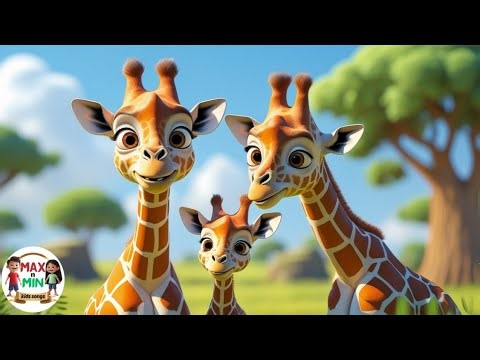 Giraffe Family Song 🦒 | 1 Hour Loop | Calm & Cute Animal Rhyme for Kids