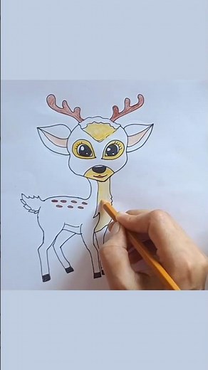 how to draw a baby deer/deer drawing easy step by step for kids and beginners #drawing #howtodraw