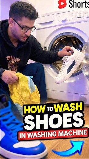 How To Wash Shoes In Washing Machine(Without Damage!) 👟🔥 #HowTo #CleaningTips #SneakerCare #Shorts