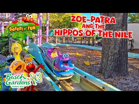 Zoe-Patra and the Hippos of the Nile in Sesame Street Safari of Fun at Busch Gardens (Jan 2026) [4K]
