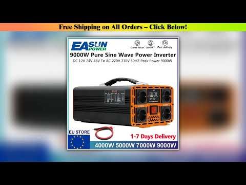 EASUN 7000W 9000W Pure Sine Wave Inverter DC 12V 24V To AC 220V Power Inverter 50HZ Car Inverter