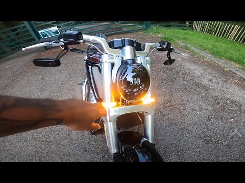 Harley Davidson Vrod LED front turn signals and Mirror installation.