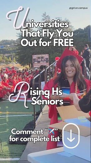 Girls On Campus | internships & scholarships on Instagram: "✈️ Free College Visits for Rising Seniors (Class of 2026) https://docs.google.com/document/d/1U5zxZDIbtA5smXu4M93lJc0LO6AzRlWHD1CR7Pf7asM/edit?usp=drivesdk These schools will fly you out for free this fall — flights, meals, housing, all covered. Programs are competitive, but many offer Common App fee waivers and early admissions support 💌 🎓 Open to first-gen, low-income, and underrepresented students 📝 Deadlines start July 1 — don’t 