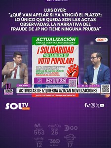 Luis Dyer: JP no tiene pruebas de fraude y defensa a Keiko Fujimori
