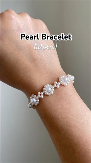 pearl bracelet tutorial #beadedbracelet #tutorial #diy #preppy