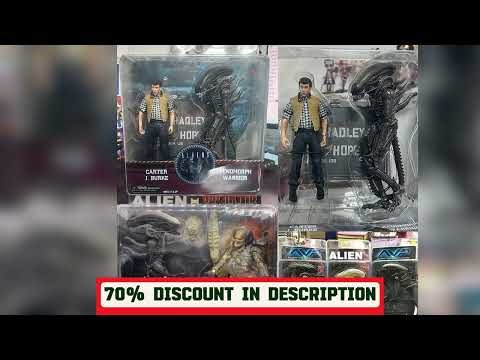 #NECA Alien Vs Predator Action Figure Aliens vs Predator Grid Alien Xenomorph Translucent Model Toy