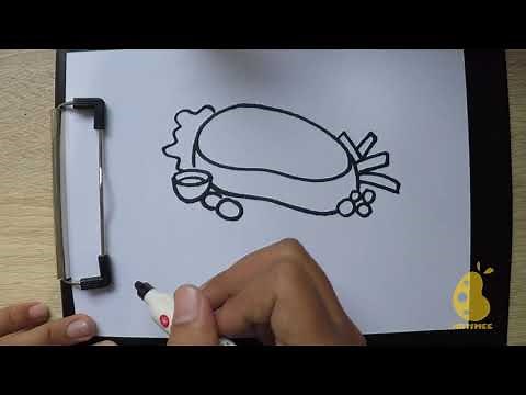 How to Draw grilled steak