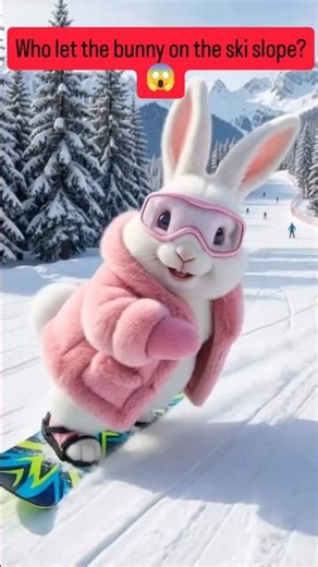 Who let the bunny on the ski slope?! 😱 #subscribe #like