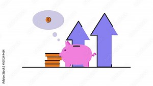 2d animation concept of financial growth, depicting wealth growth, savings growth
