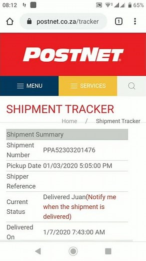 Postnet - Track A Shipment