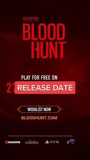 Bloodhunt begins, April 27 on PlayStation 5 & PC through Steam! #bloodhunt #sharkmob #free #battleroyale #freetoplay #gaming #release #launch #ps5 #pcgaming #newgame #steam #sony #playstation