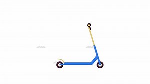 Autonomous electric scooter riding line 2D object animation. Self-driving vehicle eco friendly technology flat color cartoon 4K , alpha channel. Escooter animated item on white background