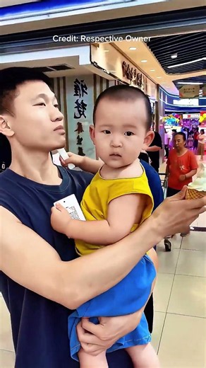 Funny Dad Caught Sneaking Ice Cream Behind His Son Back