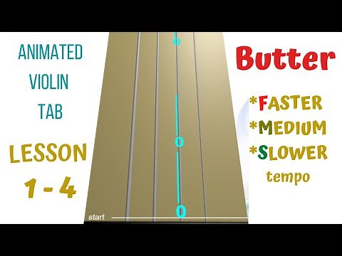 BUTTER 🧈by BTS 🎻LIVE Violin Tutorial | FASTER, MEDIUM, SLOWER | Animated Violin TAB | LESSON 1