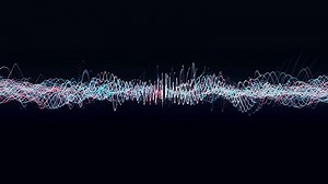 Curves dna. Animation. Computer-generated design of rotating dna helix. Futuristic curved lines moving along dna helix. Electronic lines move along dna spirals