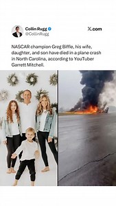 Mitchell says the Biffle family was headed to spend the afternoon with him. “Unfortunately, I can confirm Greg Biffle, his wife Cristina, daughter Emma, and son Ryder were on that plane… because they were on their way to spend the afternoon with us. We are devastated. I’m so sorry to share this,” he said on Facebook. In 2024, Biffle provided life-saving assistance to Hurricane Helene victims by flying helicopters to hard-to-reach areas to deliver supplies and resources. Biffle was named one of N