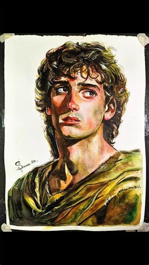 Brush se rangon ka magic ✨ Time lapse watercolor art 🎨 Dekhte raho! 💙