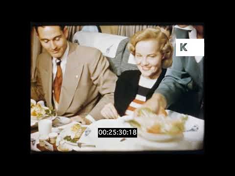Rare 1940s Colour Footage, Air Travel, Inside the Cabin, 16mm