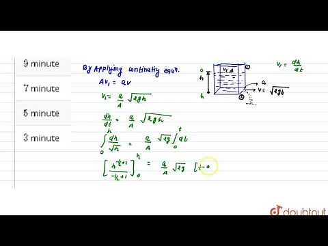 A rectangular vessel when full of water takes 10 minutes to be emptied through an
