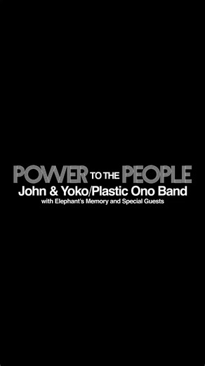 POWER TO THE PEOPLE John & Yoko/Plastic Ono Band mit Elephant's Memory und Special Guests, live beim One To One Concert in New York City 1972. Produziert von Sean Ono Lennon, komplett neu gemischt von Paul Hicks und Sam Gannon von den originalen analogen Mehrspur-Bändern. | John Lennon | Facebook