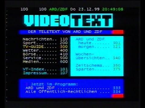 Videotext komplett ARD/ZDF Seite 100-899 / Teletext complete ARD/ZDF p. 100-899 (1999)