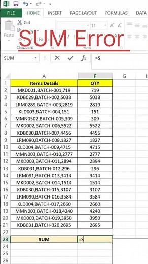 Fix Excel SUM Showing 0: Troubleshooting Guide#excel