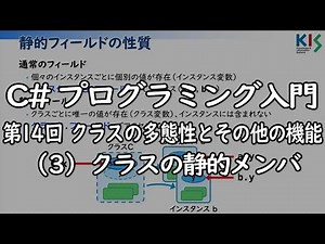C#プログラミング入門 第14回 (3) クラスの静的メンバ