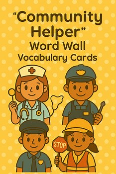 Community Helpers Word Wall Vocabulary Cards