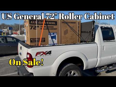 US General Series 3 72" roller cabinet toolbox unbox, unload, and setup.