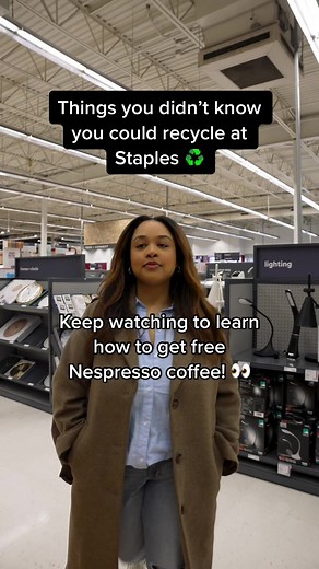 The Staples Recycling Centre makes doing your part for the Earth easy! ♻️ Bring in your old ink and toner cartridges, writing utensils, batteries and more to your local Staples and we’ll take care of recycling them responsibly for you. 💚 Nespresso representatives will also be at Staples stores on Earth Day weekend, April 22nd & 23rd providing free coffee samples and accepting Nespresso pods for recycling! ☕️ #StaplesCanada #WorkLearnGrow #recycling #recyclingtips #recyclinghacks #recycle #declu