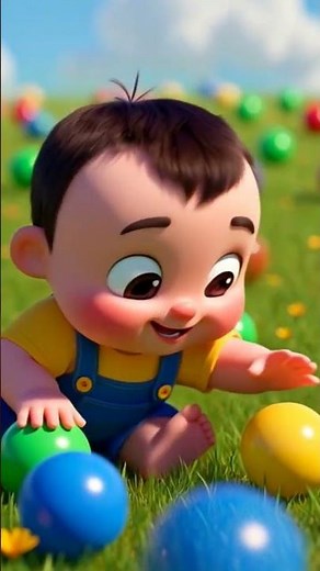 Cute baby playing with colourful balls #baby #cutebaby #play #babyshorts #babysongs