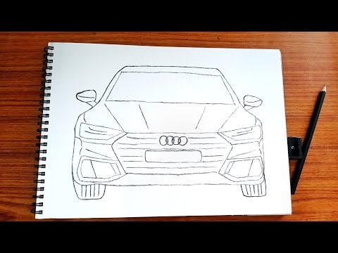 Audi Car Front View Drawing | Easy Car Drawing for Beginners Step by Step
