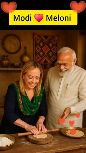 Modi Meloni Lovestory ♥️ Modi love Meloni | Viral AI Short #meloni #modi #viralshorts #funnyshorts