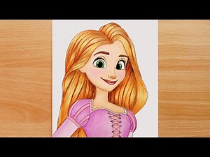 Disney Rapunzel - Easy Step by step | How to draw Disney Princess Rapunzel easily | Tangled Rapunzel