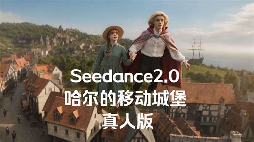 用AI拍了一版真人版《哈尔的移动城堡》空中漫步｜Seedance2.0
