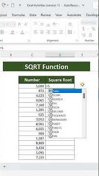 How to use SQRT Function in MS Excel | Excel Tutorial
