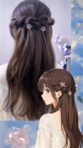 try this beautiful and simple hairstyle 😍||Easiest Half Hairstyle tutorial #virel #diyhairstyle #yt
