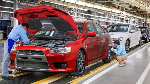 The production process of the iconic Mitsubishi Lancer Evolution from start to finish