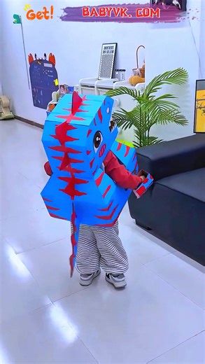 4.1K views · 20 reactions | Cardboard Dinosaur Costume Kit: Fun DIY Craft That Turns Kids Into Cute Little Dinos!  Shop link: https://babyvk.com #Baby #BabyMustHaves #BabyVK #BabyCare #KidsCrafts #DinosaurCraft #CardboardDinosaur #DIYForKids #CreativeKids #KidsFun #PretendPlay #DinosaurToy #KidsActivities #CraftKit #FamilyTime #KidsDressUp #PlaytimeFun #CreativePlay | BabyVK | Facebook