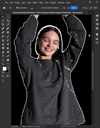 How to Any Image Remove Outline in Photoshop -Tutorial #shorts #photoshop