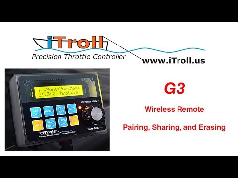 iTroll G3 Transmitter Pairing Sharing and Erasing