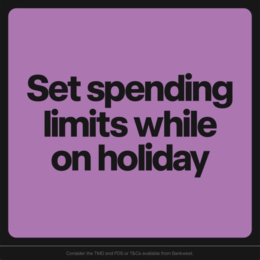 With the Bankwest Multi-use Virtual card, you can set a spending limit while on holiday, so you don't go over budget. | Bankwest
