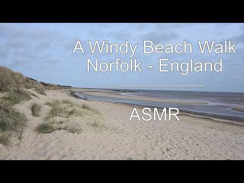 Windy Beach Walk in Norfolk, England 🌬️ Relaxing ASMR Seaside Sounds
