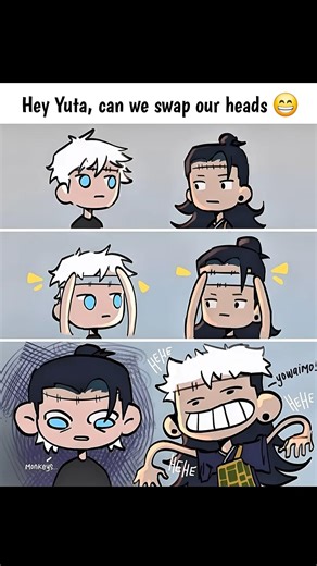 Just imagine Gojo in black hair🤣🤣🤣 #jujutsukaisen #jjk#pojo#sukuna #geto #animeedit