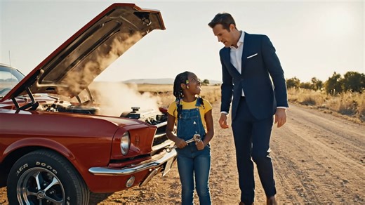 Une petite fille noire aide un millionnaire à réparer sa Mustang – lorsqu'il aperçoit la bague à son doigt… La petite fille noire aide un millionnaire à réparer sa Mustang. Lorsqu’il voit la bague à son doigt, sa vie bascule. Le soleil impitoyable de la fin d’après-midi faisait fumer l’asphalte de la route de campagne lorsque Maya Johnson rentrait de l’école. La fillette de dix ans ralentit en apercevant la Shelby GT500 Mustang rouge étincelante garée sur le bas-côté, son capot relevé comme une 