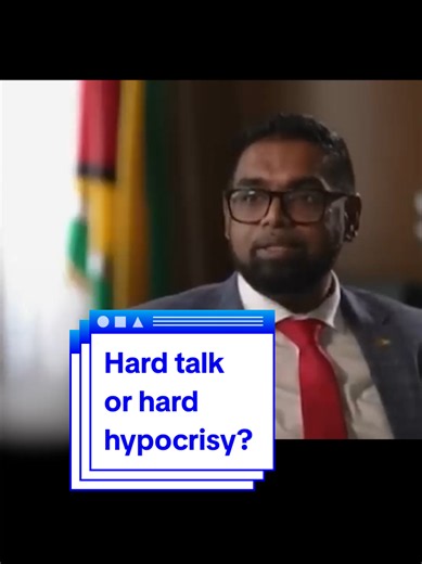 Guyanese President Mohamed Irfaan Ali brilliantly flips the script on climate change when challenged in an interview over his nation’s $150-billion offshore oil project. #guyana #climatechange #oil #fyp
